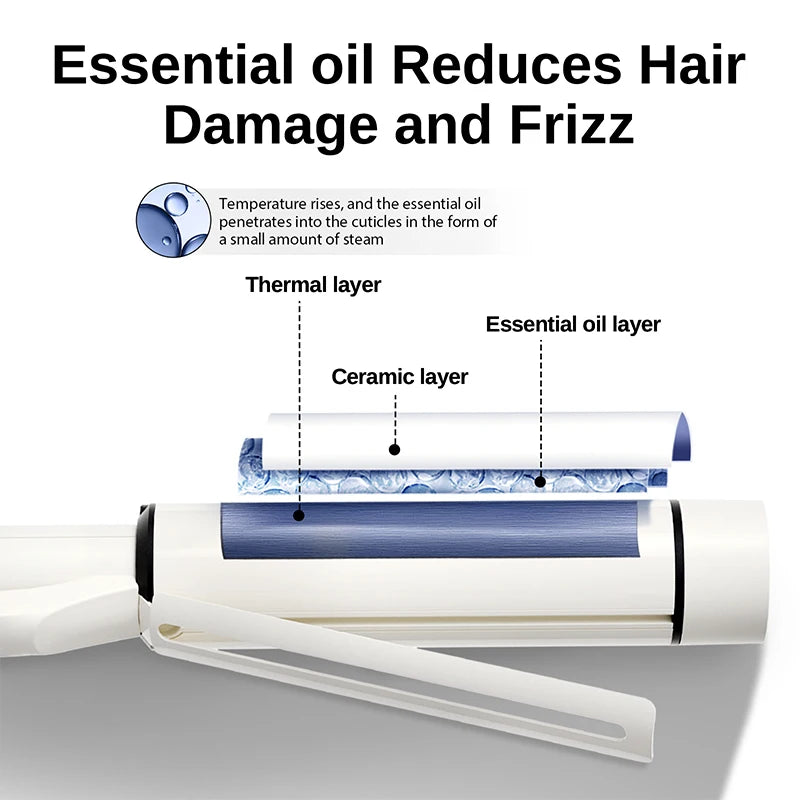 1.5 Inch Extra Large Curling Wand for Long Hair, Ceramic Tourmaline Barrel, 40M Negative Ions, Hair Curling Iron with 2 Clips &