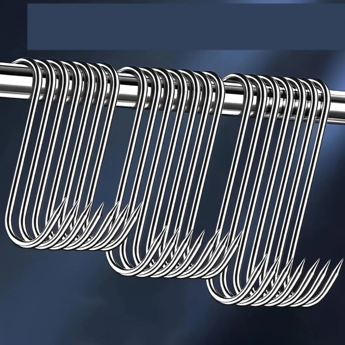 20pcs heavy-duty stainless steel S-hooks, rust-resistant meat hooks for beef, bacon, ham, duck, turkey, hot/cold smoking, durabl