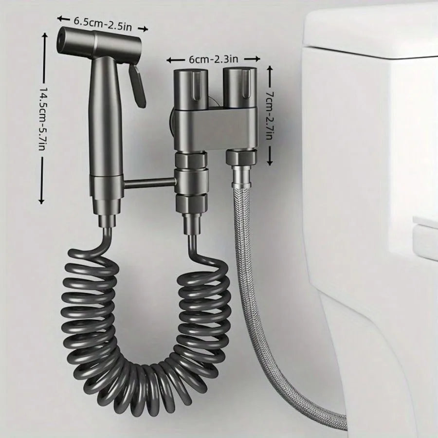 Double Control Bidet Sprayer Handheld Toilet Attachment with Pressure Control for Feminine Hygiene Baby Diaper and Pet Bath