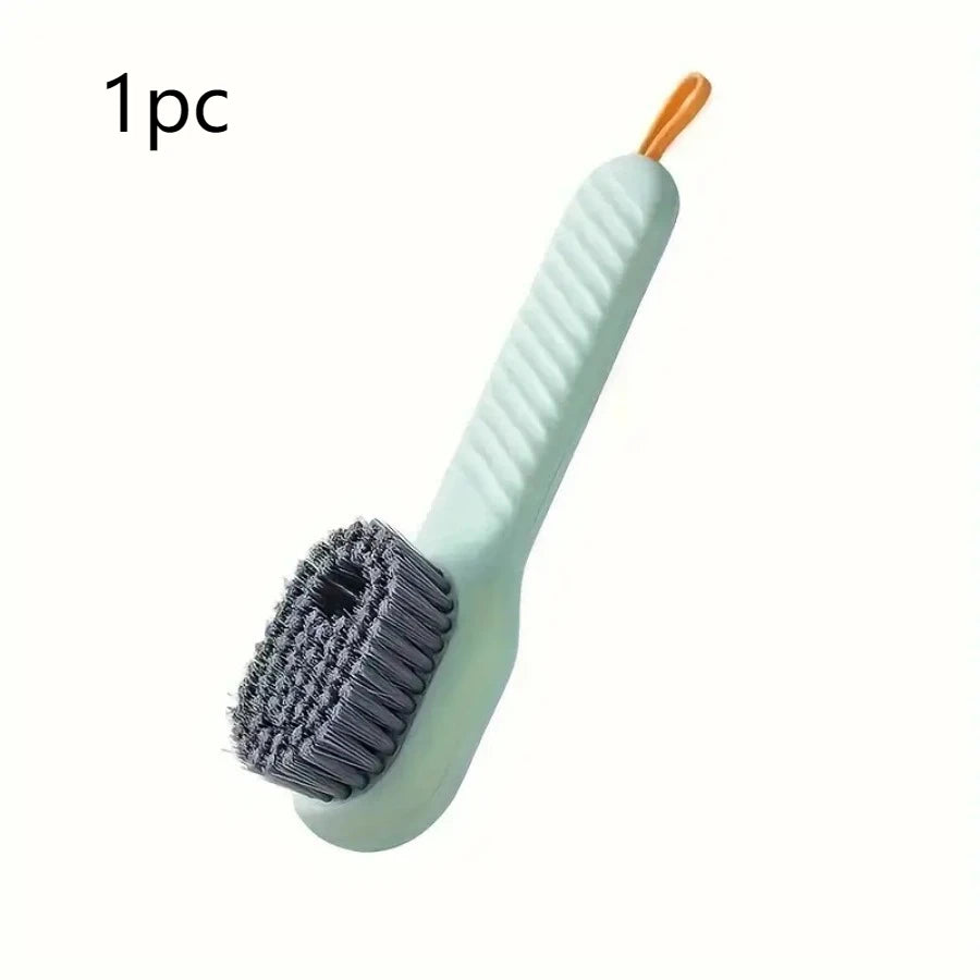 1 Piece Green Soft Bristled Shoe Brush with Ergonomic Handle, Suitable for Laundry, Footwear, and Home Cleaning