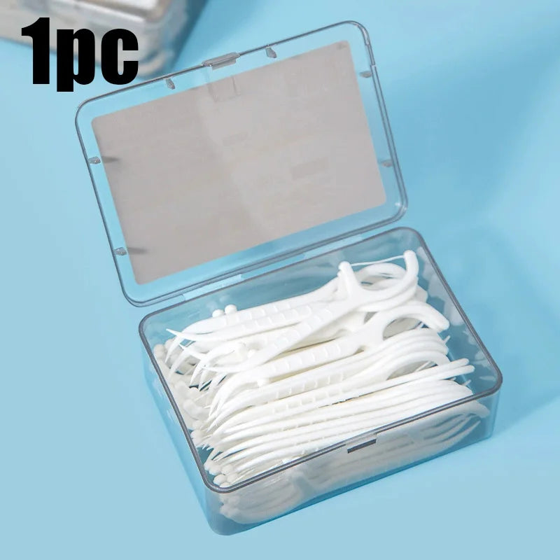 Custom Dental Floss Picks - Extra Fine, Disposable, Portable Case, Mint Flavored, for Family, Travel, On-the-Go (Assort