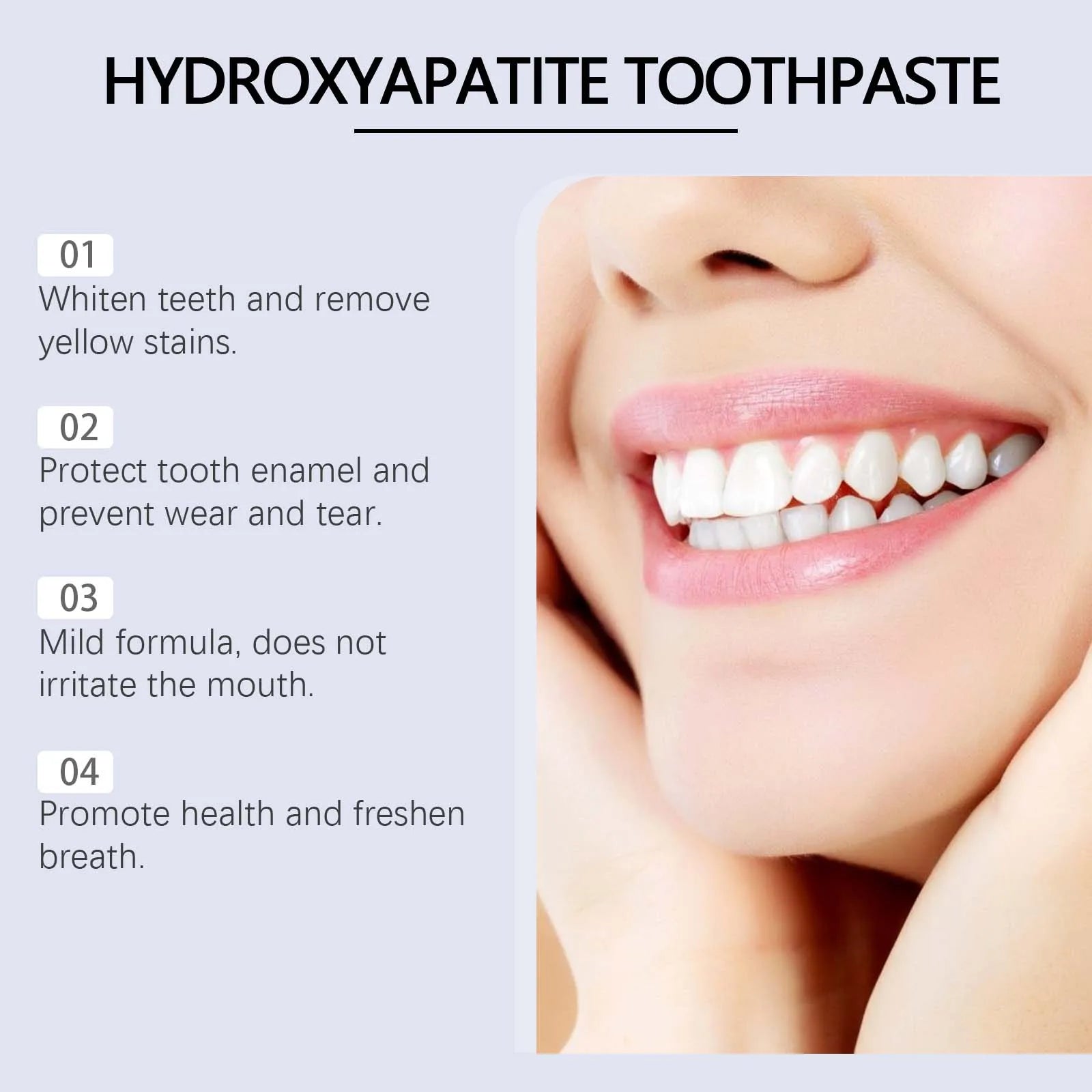 Oralhoe 120g Hydroxyapatite Toothpaste 7.5% Teeth Whitening Oral Hygiene Fresh Odor Clean Tartar Stain Tooth Brighten Toothpaste