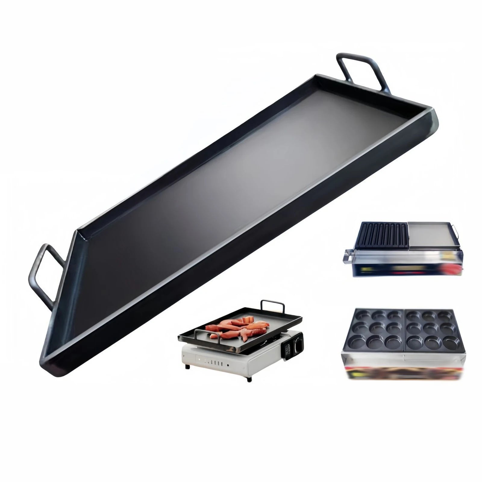 BBQ Griddle Cookware Easy to Clean Portable Flat Top Grill Plate Cooking Skillet Pan Cast Iron Cooking Griddle for Roasting