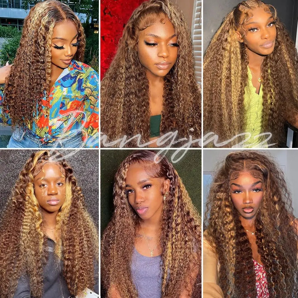 P4/27 Highlight Wig Human Hair Deep Wave 13x4 Hd Lace Frontal Wig 5x5 Water Wave Wigs Curly Colored Lace Front Wig