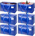 6 Pack Extra Large Moving Bags Heavy Duty with Zippers & Carrying Handles, Durable Storage Bags Moving Boxes for Closet Organize