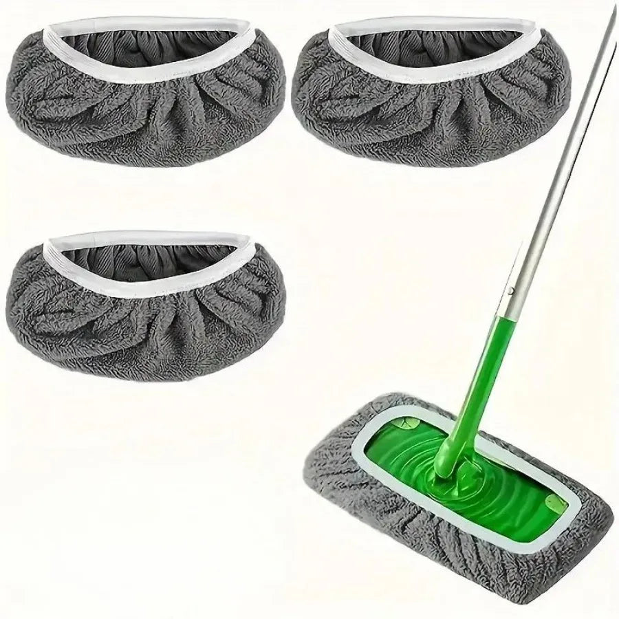 3 Piece Reusable Green/white/gray Mop Cloth, Suitable for Sweeping Mops, Dry and Wet Dual-use Multi Surface Floor Cleaning