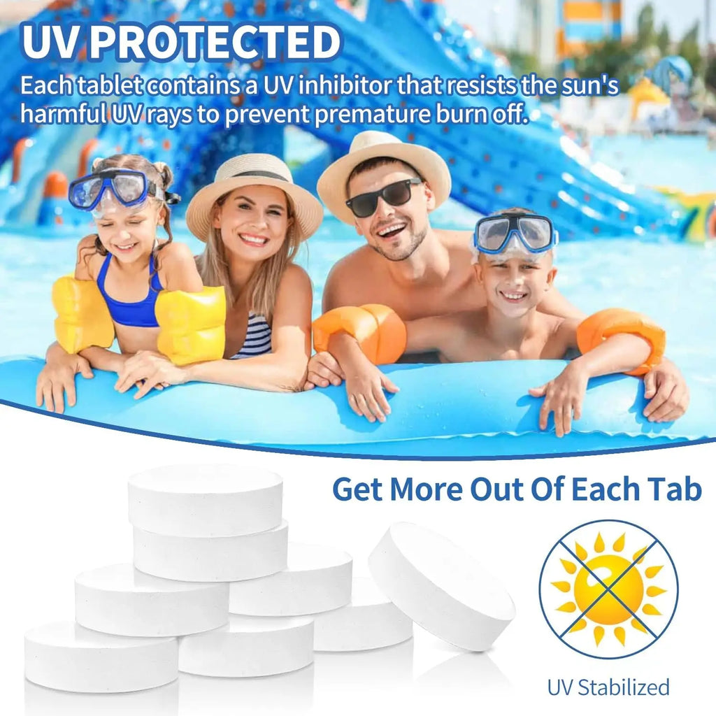 50LB 3Inch Chlorine Tablets For Swimming Pools, Swimming Pool Water Purifier Dose Tablet Chlorine, Stabilized Chlorine Tablets