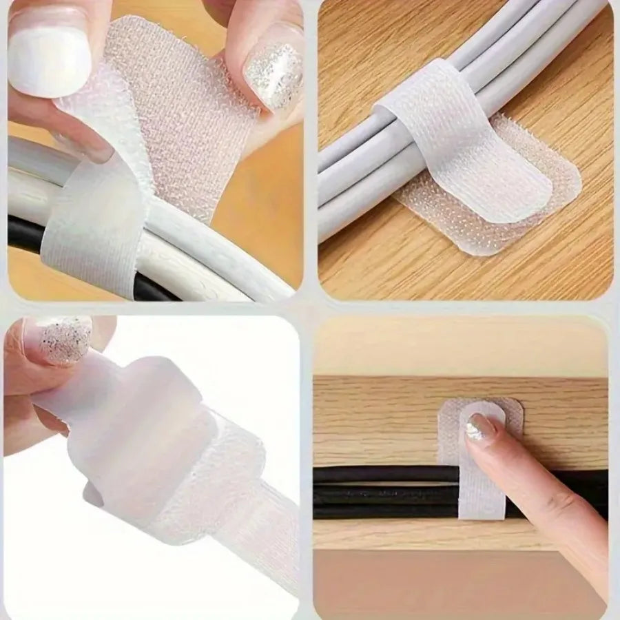 10 Piece Black/white Self-adhesive Nylon Zip Ties, An Easy-to-use Cable Management Tool Suitable for Fixing Various Wire Ties