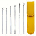 6-Piece Stainless Steel Ear Picking Set: Adult Portable Keychain Ear Picking Spoon Tool for Clearing Earwax