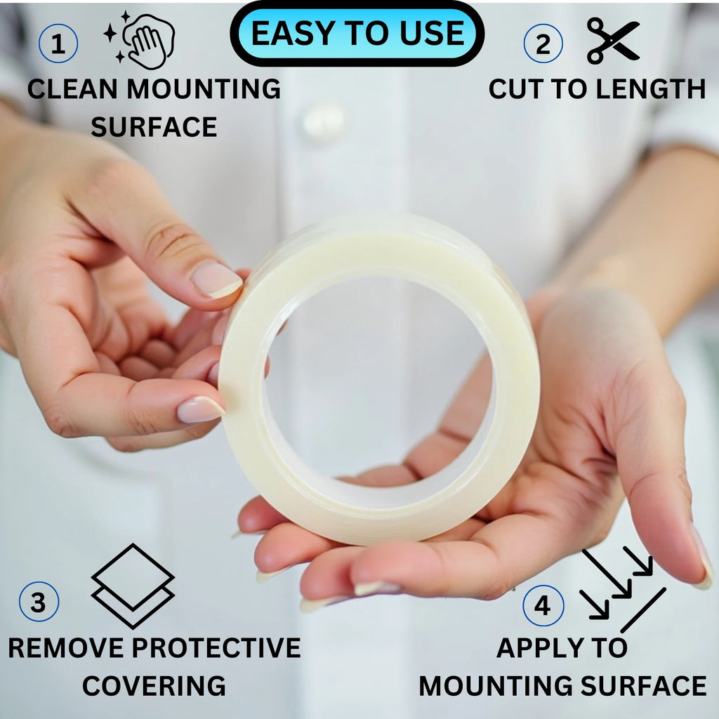 Double Sided Mounting Tape Heavy Duty Nano Two Sided Adhesive Strip for Wall Hanging - 10 Feet