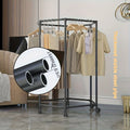 Hexagonal rotating clothes hanger, self-supporting vertical clothing hanger, suitable for laundry rooms and home storage to save