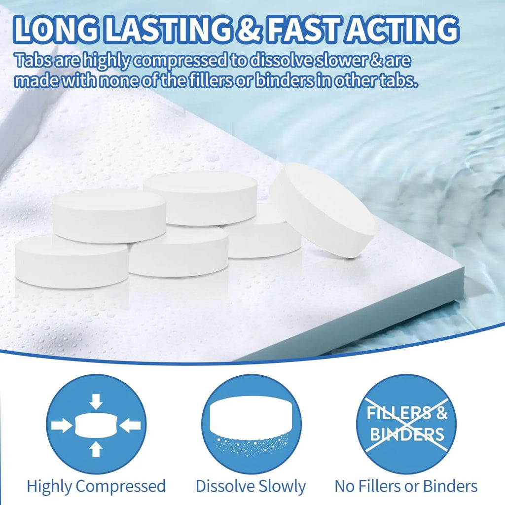 50LB 3Inch Chlorine Tablets For Swimming Pools, Swimming Pool Water Purifier Dose Tablet Chlorine, Stabilized Chlorine Tablets