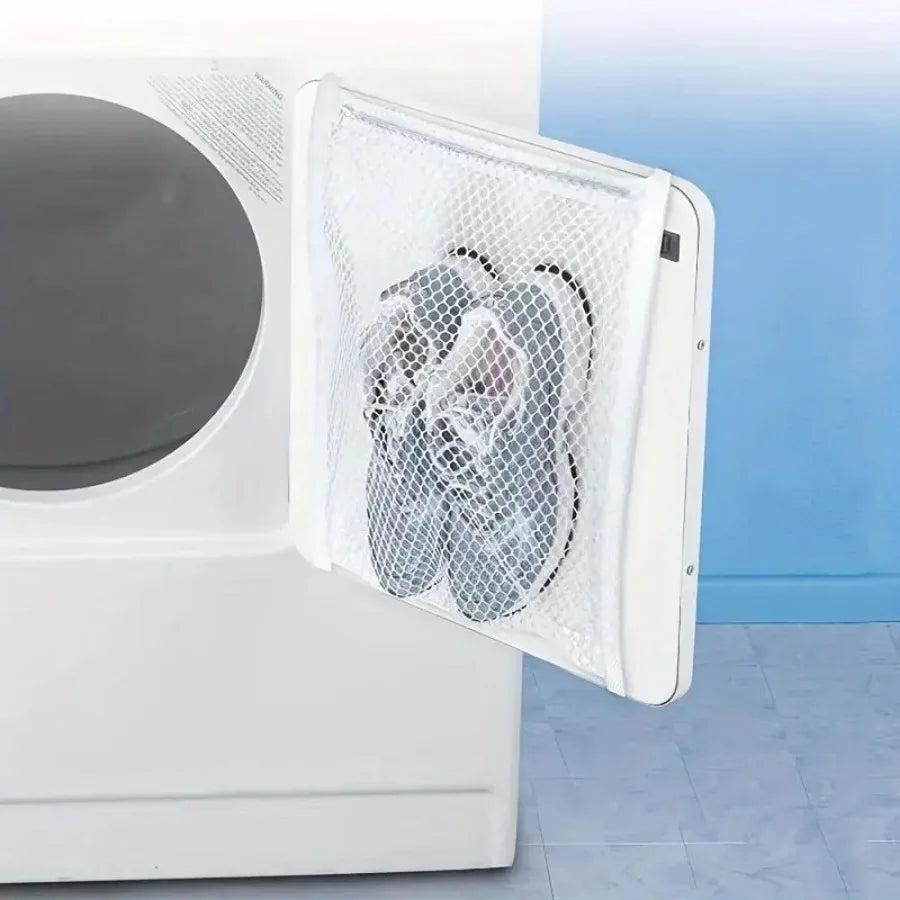 2 White Shoe Laundry Bags, Sports Shoe Laundry Bags, Mesh Design, Perfect for Shoes and Clothes