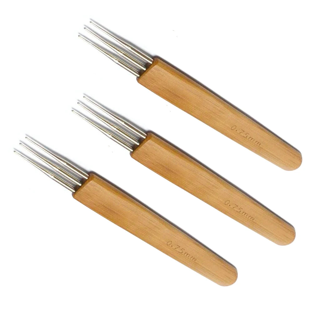 3pcs/Set 0.75mm Dreadlock Crochet Hook for Hair  Dreadlock Needle Tool for Braid Bamboo