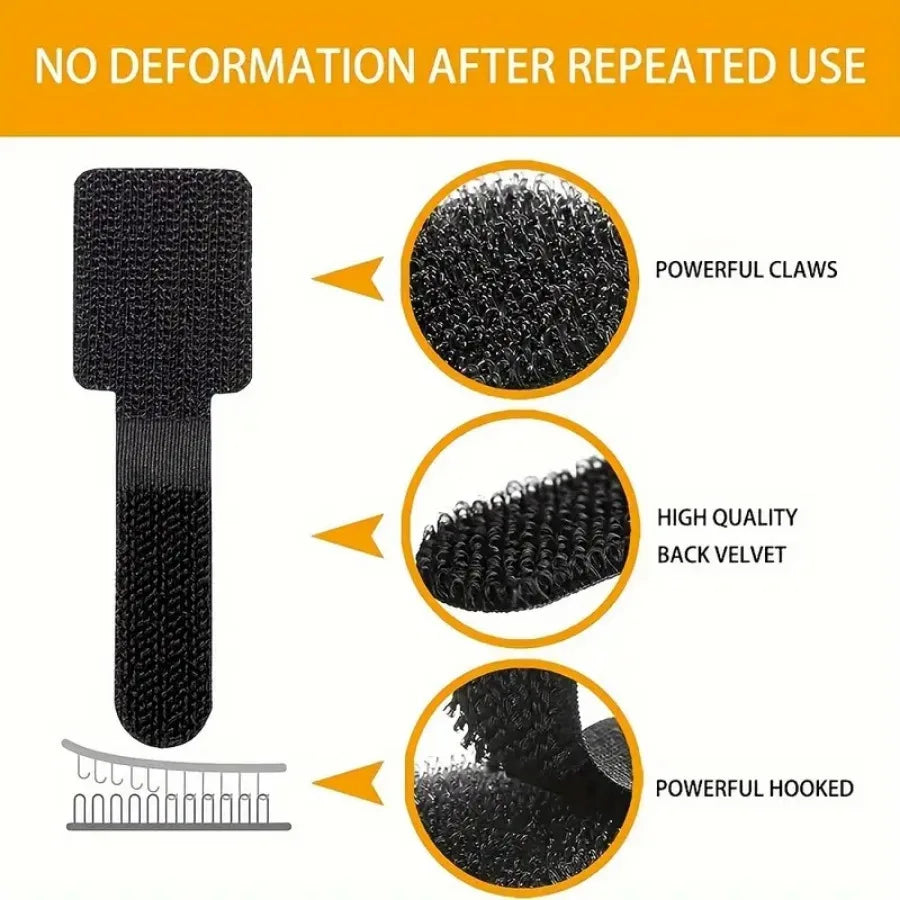 10 Piece Black/white Self-adhesive Nylon Zip Ties, An Easy-to-use Cable Management Tool Suitable for Fixing Various Wire Ties