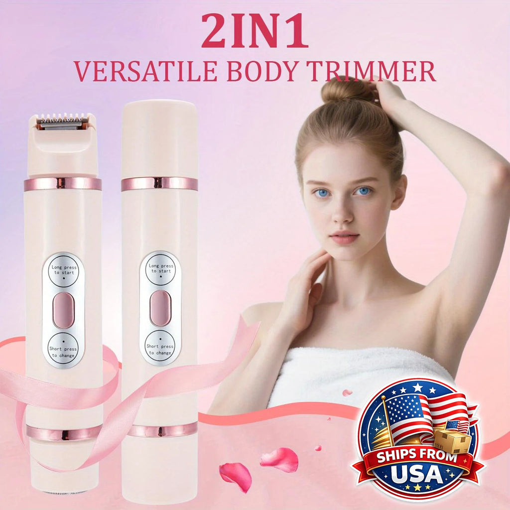 Electric Face Hair Remover for Women Double Head Trimming Tool Washable Body Shaver USB Rechargeable for Daily Use