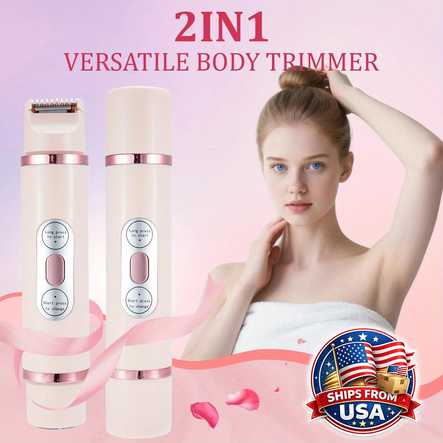 Electric Face Hair Remover for Women Double Head Trimming Tool Washable Body Shaver USB Rechargeable for Daily Use