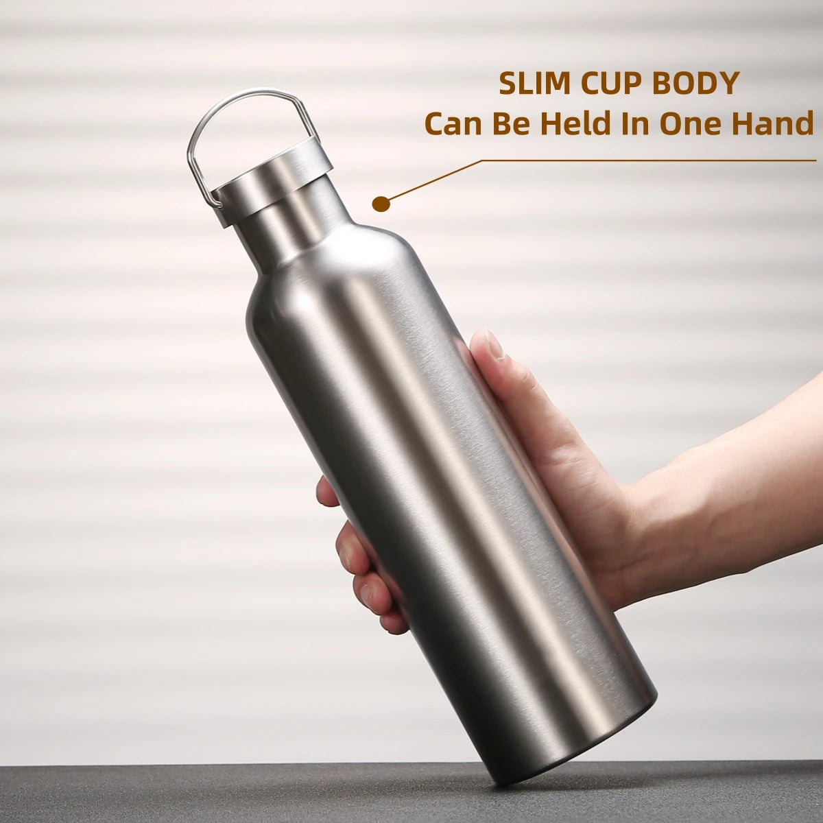 Stainless Steel Thermos Water Bottle Leak-proof Double Wall Large Capacity Wide Mouth Sports Water Bottles For Cycling