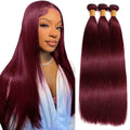 99J Burgundy Bundles Human Hair Straight Bundle Human Hair Red Color Brazilian Hair 1/3 Bundles Virgin Remy Hair Extensions 100G