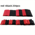 127/254 Pieces of Heat Shrink Tubing in Red and Black, Suitable for High-temperature Electrical Connections and Data Cables