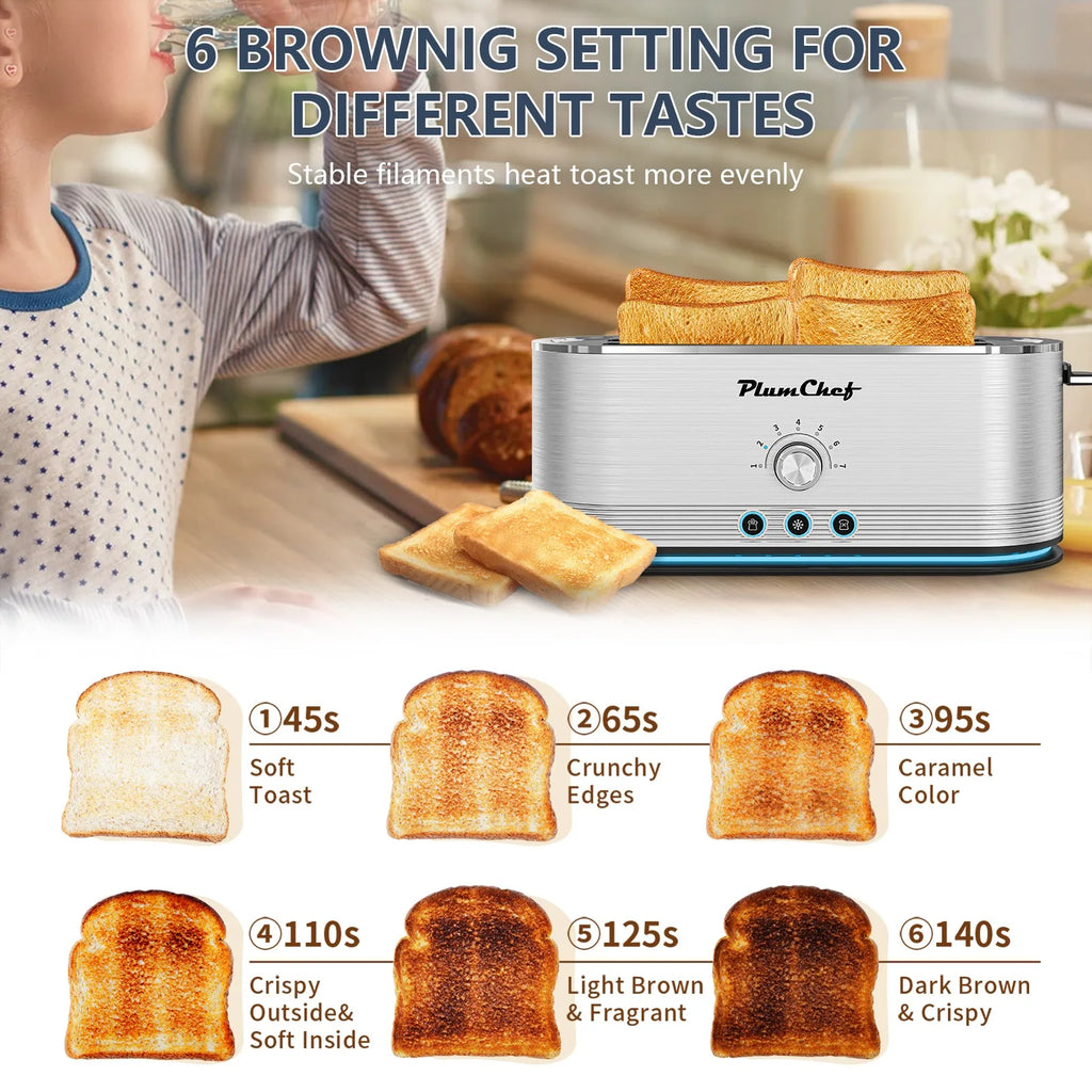Plum Chef 4-Slice Stainless Steel Toaster
