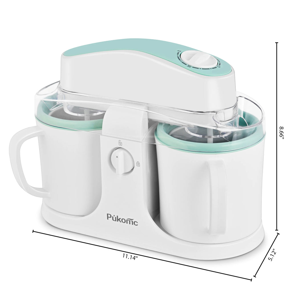 Suslas Dual Bowl Automatic Ice Cream Machine 500ml 120V US Plug Home DIY Ice Cream Maker