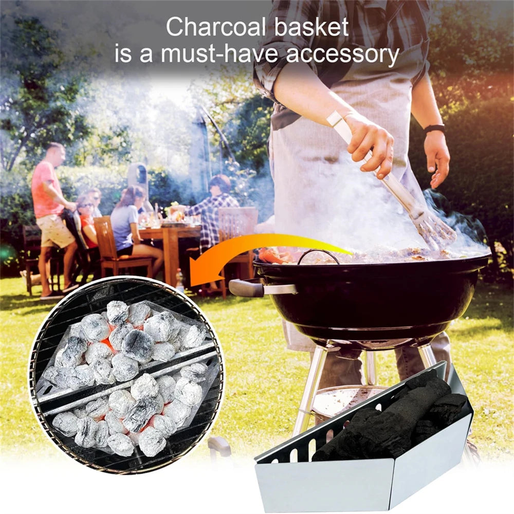 2Pcs Charcoal Basket BBQ Charcoal Grill Basket Holders Grilling Accessories Replacement for Grill Accessories