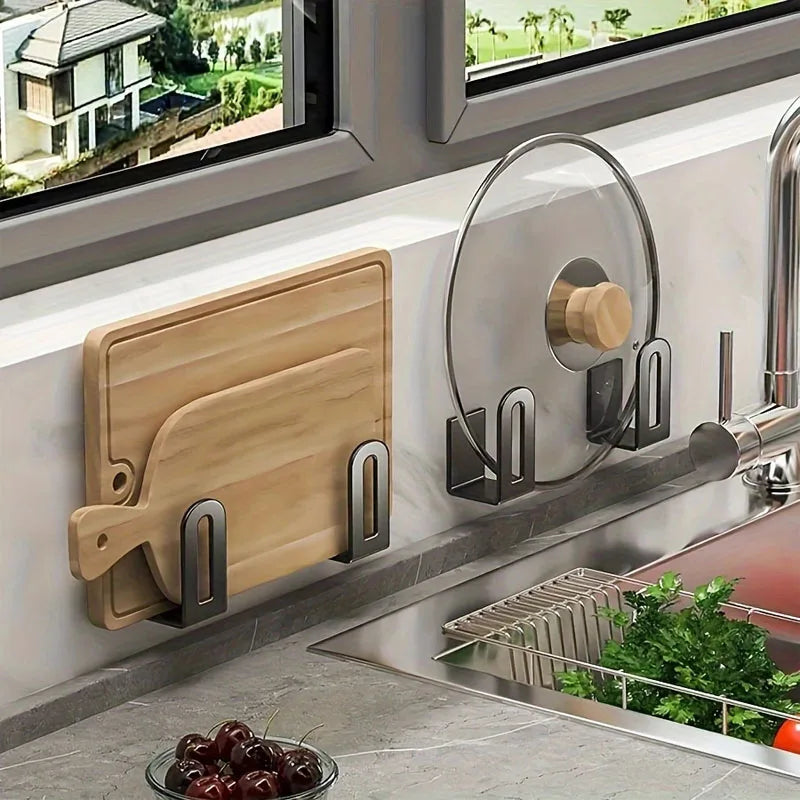 2/4pcs cutting board pot cover rack sink sponge storage container bathroom multifunctional wall mounted kitchen rack