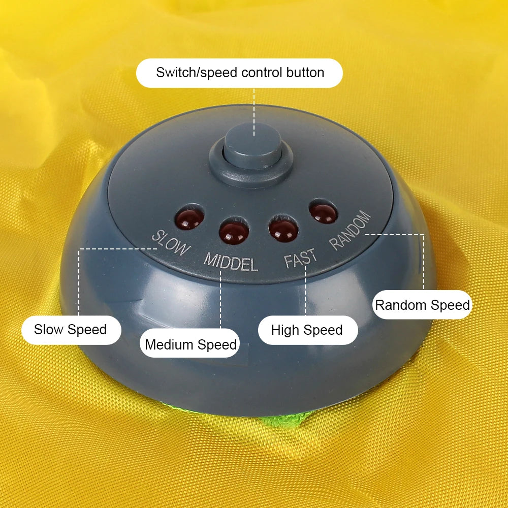 Motion Undercover Mouse Fabric Moving Feather Electric Cat Toy Plate Automatic 4 Speeds Interactive Pet Toy For Cat Kitty