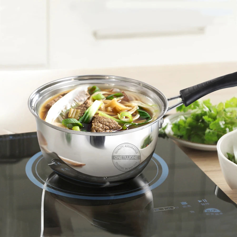 Stainless Steel Soup Pot Baby foods Pot Cookware Non-stick Pan Gas Induction Cooker Milk Pots Kitchen Tools