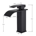 Matte Black Basin Faucet Deck Mounted Single Lever Bathroom Crane Waterfall Brass Bathroom Tap Hot Cold Water Mixer Taps