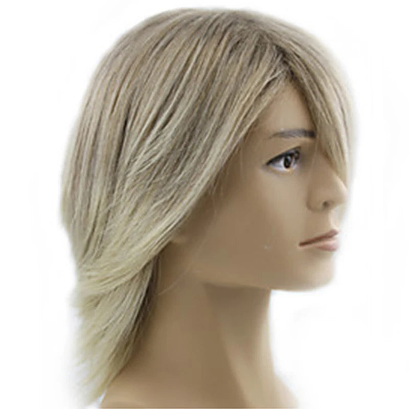 HAIRJOY Male Synthetic Hair  Wig Medium Length Straight  Cosplay Wigs Heat Resistant Fiber