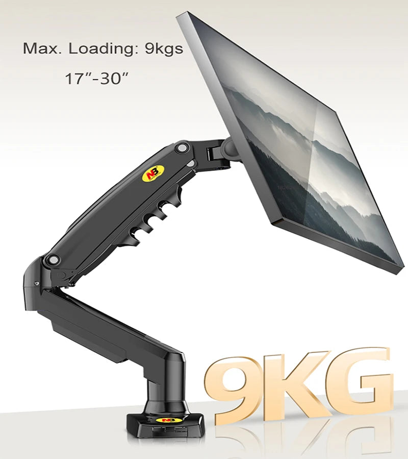 NB NORTH BAYOU F80 Desktop Gas Spring 17-30" LCD LED Monitor Holder Mount Arm Full Motion Display Stand Loading 2-9 Kgs