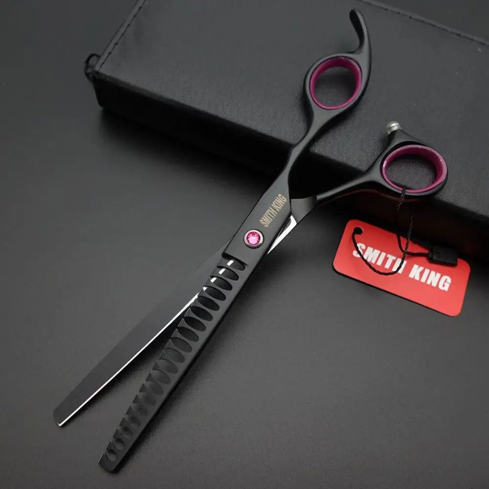 7 inch Professional Pet grooming scissors,7〞Straight &Thinning&chunkers&Curved Shears+Leather bag/kits/case
