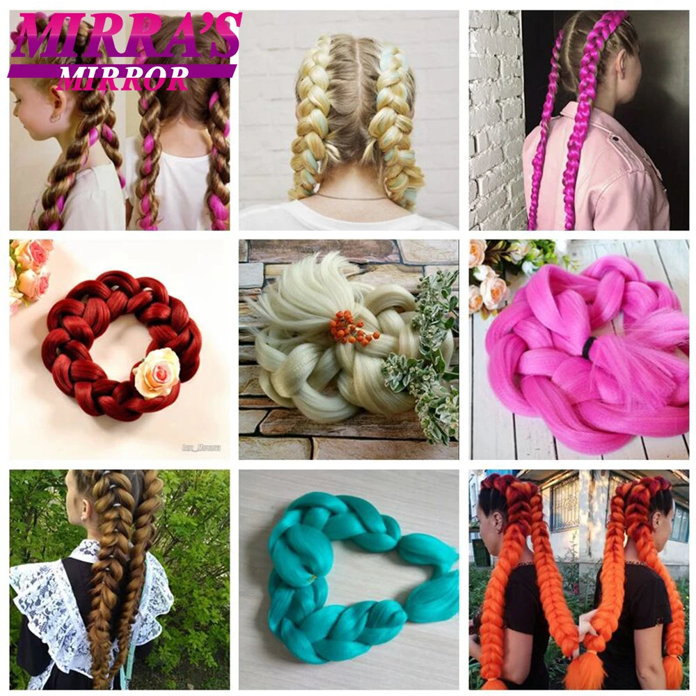 41 Inch Long Jumbo Braiding Hair Purple Synthetic Braids Hair Extensions Pink Blue Ombre Hair For Box Braid Support Wholesale