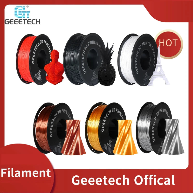 GEEETECH 1kg 1.75mm PLA/PETG/ABS+ 3D Printer Filament  Vacuum Packaging Overseas Warehouses A variety of Colors Fast Ship