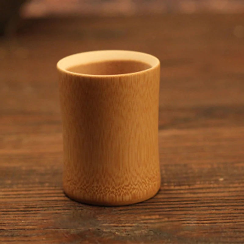 Bamboo Cup Japan Style Natural Bamboo Carved Water Cup Tea Beer Coffee Juice Drinking Mug Handmade Wooden Cup