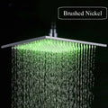 Matte Black 16 inch Rainfall shower head Brass square led light shower faucet head 40cm Brass Rainfall Shower Head