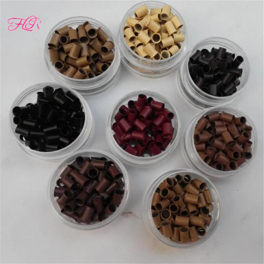 Micro Flared Rings 500s Locks Bead Copper Micro Tubes Links Rings Beads For Stick Tip hair 4.0x3.6x6.0mm Copper Micro Ring