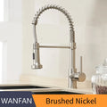 United States Canada G9/16 Kitchen Faucets Silver Faucets for Kitchen Sink Pull Out Spring Spout Mixers Tap Hot Cold Water Crane