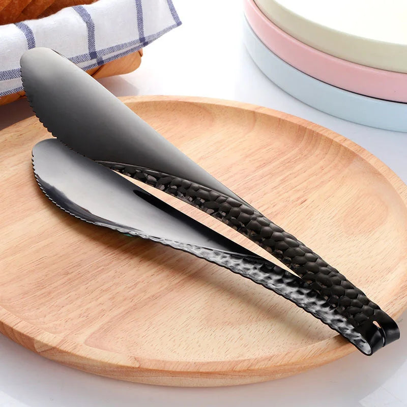 Gold Bread Clip Rose Golden Food Tongs Black Barbecue Buffet Salad Steak  Clever Tong Bar Serving Clamp Kitchen Accessories 20cm