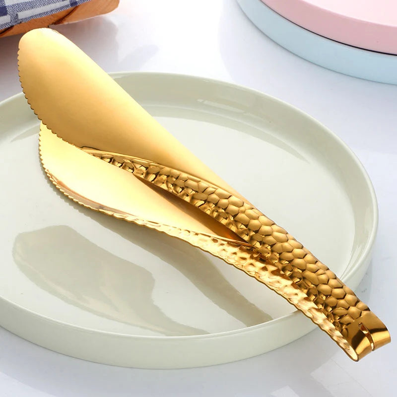Gold Bread Clip Rose Golden Food Tongs Black Barbecue Buffet Salad Steak  Clever Tong Bar Serving Clamp Kitchen Accessories 20cm