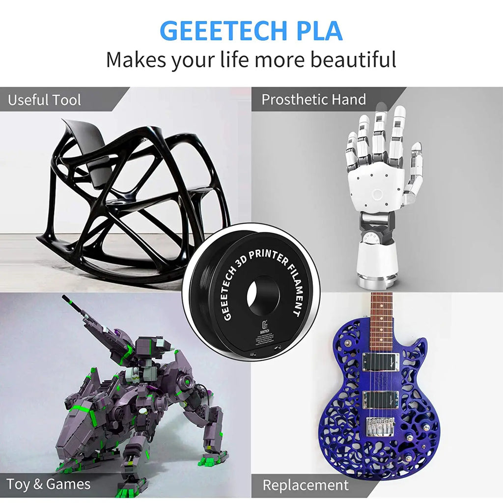 GEEETECH 1kg 1.75mm PLA/PETG/ABS+ 3D Printer Filament  Vacuum Packaging Overseas Warehouses A variety of Colors Fast Ship