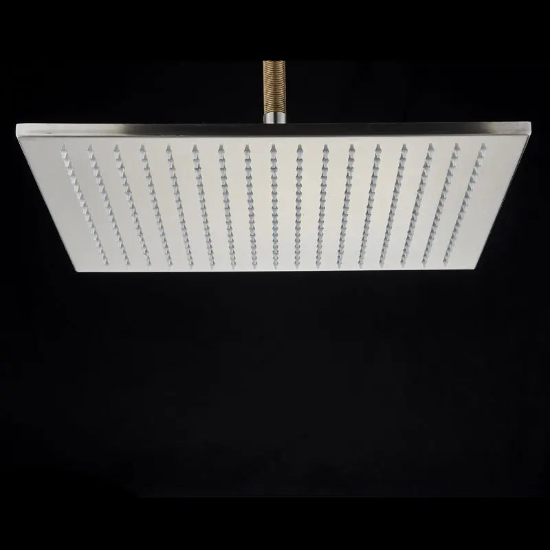 Black Chrome Nickel LED Rainfall Shower Head 8/10/12/16 inch LED Top Over Sprayer Heads Rainfall Shower Replacement Shower