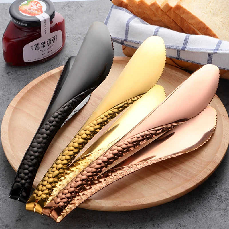 Gold Bread Clip Rose Golden Food Tongs Black Barbecue Buffet Salad Steak  Clever Tong Bar Serving Clamp Kitchen Accessories 20cm
