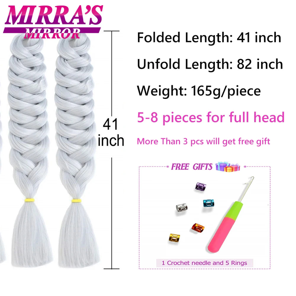 41 Inch Long Jumbo Braiding Hair Purple Synthetic Braids Hair Extensions Pink Blue Ombre Hair For Box Braid Support Wholesale