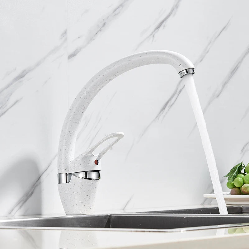 Rozin Beige Brass Kitchen Faucets 3 color 360 Rotated Swivel Spout Kitchen sink Crane Single handle Cold Hot Water Mixer Tap
