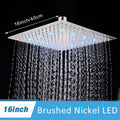 Suguword Ultra-thin LED Rainfall Bathroom Shower Head without Shower Arm 3 Colors Changing with Temp Water Saving