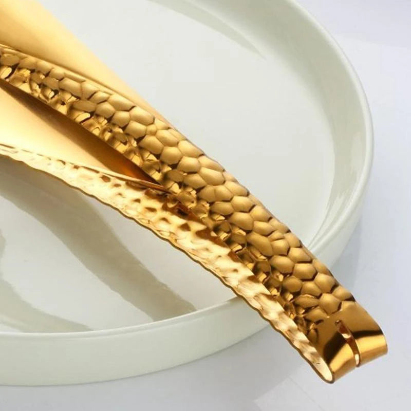 Gold Bread Clip Rose Golden Food Tongs Black Barbecue Buffet Salad Steak  Clever Tong Bar Serving Clamp Kitchen Accessories 20cm