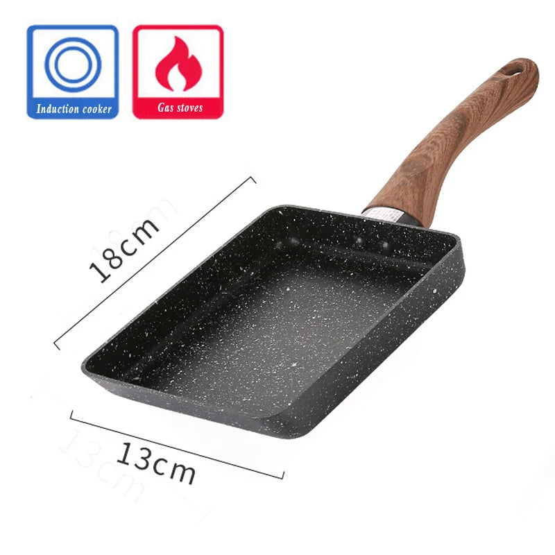 13x18CM Frying Pan Tamagoyaki Omelette Black Non-stick Pan Fry Egg Pan Pancake Kitchen Pot Only Use for Gas Cooker